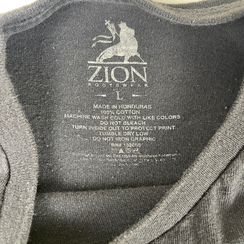 Zion Rootswear T-Shirt Mens L Black Bob Marley Graphic Reggae Rasta - Picture 4 of 7